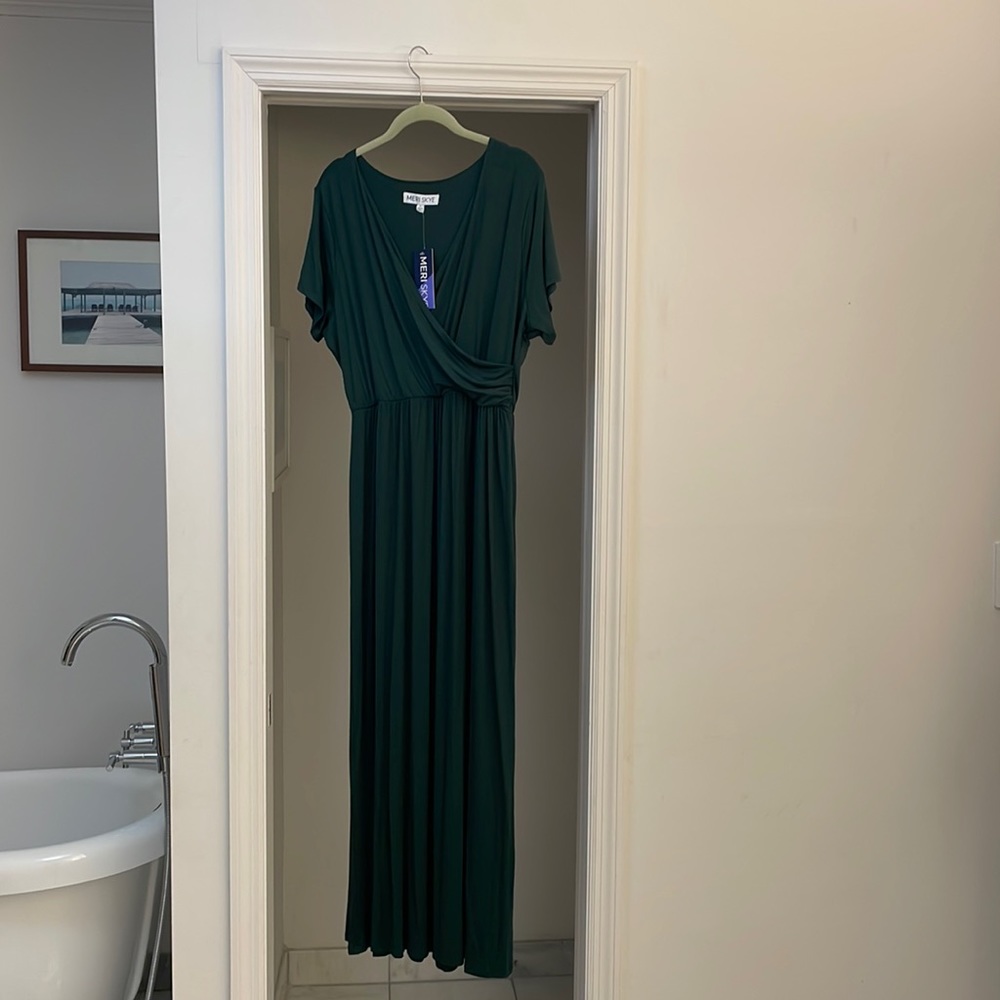 MeriSkye dark green crossover dress